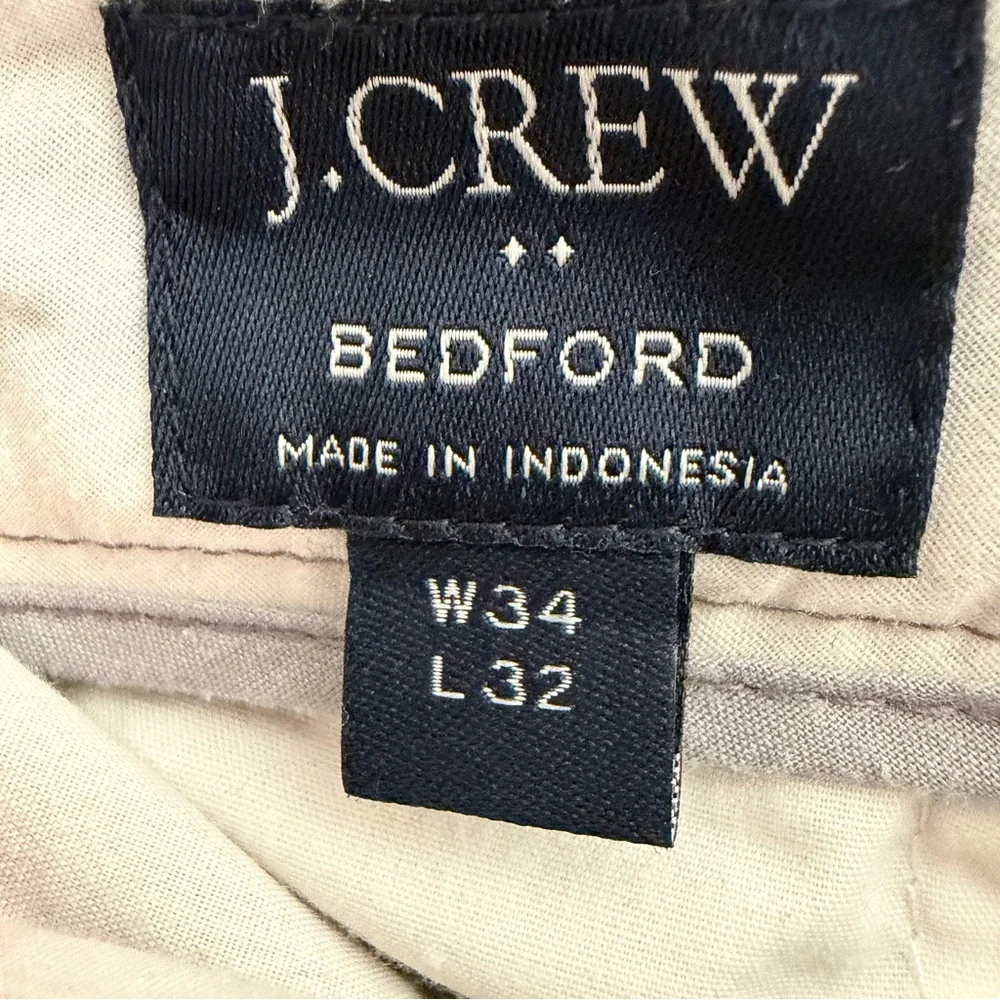 J.Crew Bedford Chino Pants Mens 34x32 Gray Slim Casual Dress‎ Pants